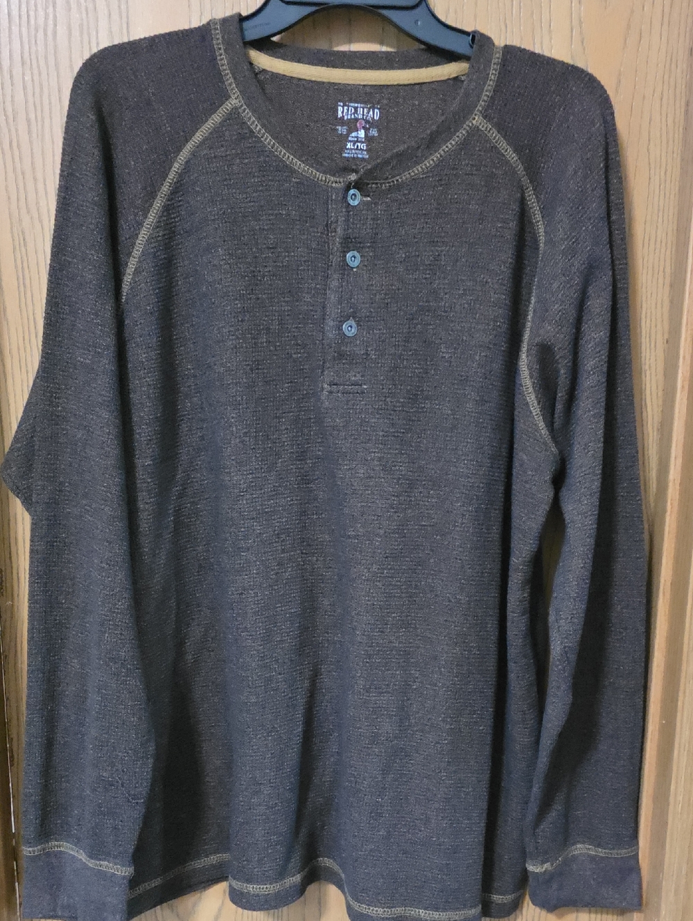 RedHead Dark Brown Thermal Henley Long-Sleeve Shirt
